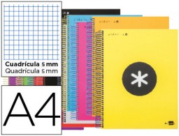 Cuaderno espiral Liderpapel Antartik A-4 tapa forrada 120h micro 100g c/5mm. Colores surtidos